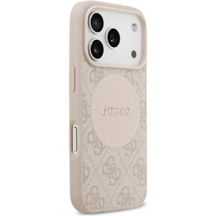 CG MOBILE Guess 4G Circle Classic Logo, MagSafe-kompatible TPU/PC Kunstleder Hülle für iPhone 17 Pro Max, Pink – Bild 2