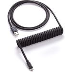 CableMod Classic Coiled Keyboard Cable - Spiralkabel für Tastatur USB C auf USB Typ A - Gaming Tastaturkabel 1,5m Lange - Hohe Lebensdauer - Schwarz