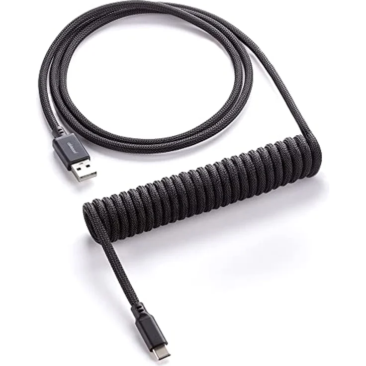 CableMod Classic Coiled Keyboard Cable - Spiralkabel für Tastatur USB C auf USB Typ A - Gaming Tastaturkabel 1,5m Lange - Hohe Lebensdauer - Schwarz – Bild 1
