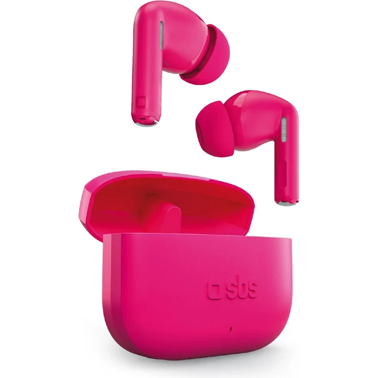 SBS TWS Twin Spike-Ohrhörer, Bluetooth mit Ladecase, Schwarz