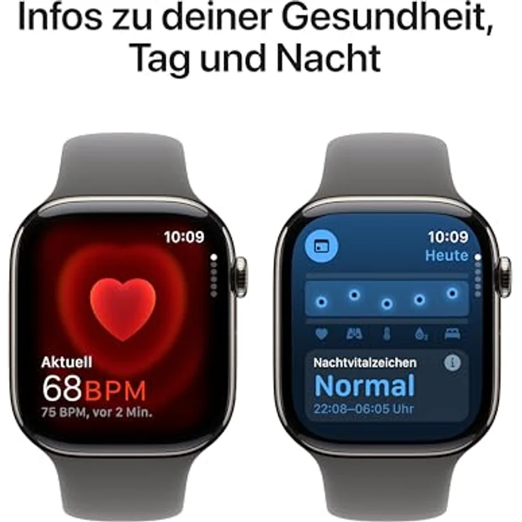 Apple Watch Series 10, 46 mm, GPS + Cellular, Titangehäuse Natur, Sportarmband Steingrau, M/L – Bild 5