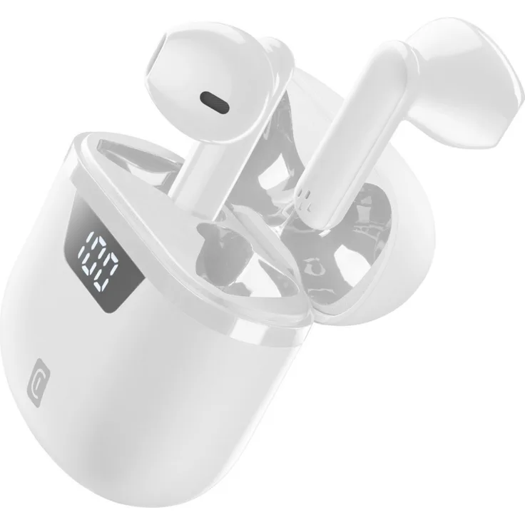 Cellularline Bt Earphones Seek Pro Tws Univ. White, Kabelloses Kapsel-Headset mit schneller Aufladung und Touch-Steuerung