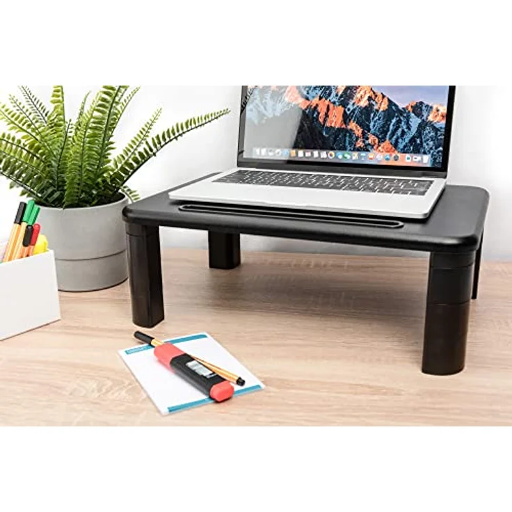 DIGITUS Ergonomische Monitor-Erhöhung - 3 Höhen Bildschirm-Ständer - Traglast 10 kg - Tablet- & Smartphone-Ständer – Bild 4