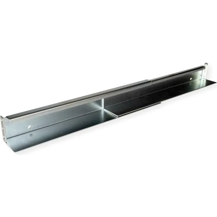 ROLINE Gleitschienen Set, tiefenvariabel 350-600mm, galvanisiertes Stahlblech, 100 kg Belastbarkeit, inkl. Befestigungsmaterial