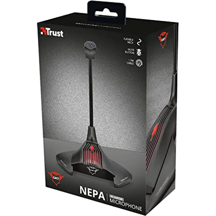 Trust GXT 239 Nepa Gaming Mikrofon für PC (Standmikrofon mit 3.5mm Klinke für Skype, Streaming, Twitch) - schwarz – Bild 5