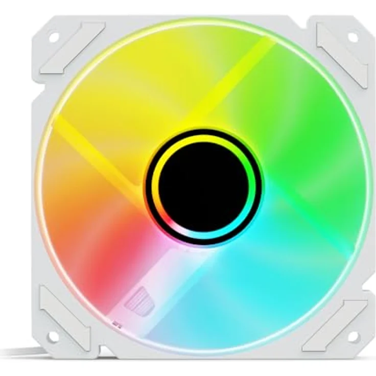 Sharkoon SHARK Mirror RGB PWM - Gehäuselüfter mit Infinity-Spiegeleffekt-Design, weiß, 500-1500 U/min – Bild 3