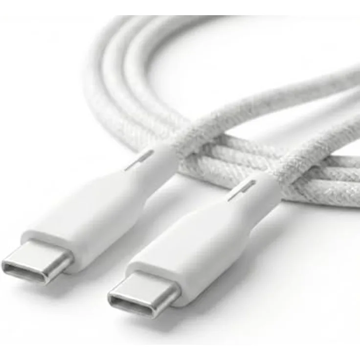 UPSTRÖM ËSSENTIALS CC250-100W-E, 2,5 m USB-C auf USB-C Ladekabel, 0,48 Gbit/s, Schnellladung, Weiß