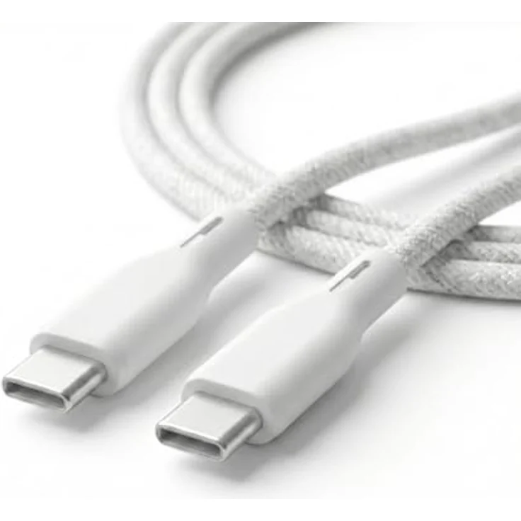 UPSTRÖM ËSSENTIALS CC250-100W-E, 2,5 m USB-C auf USB-C Ladekabel, 0,48 Gbit/s, Schnellladung, Weiß – Bild 1