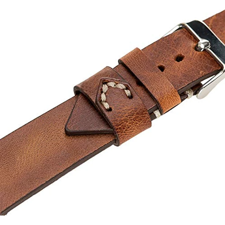 Burkley Apple Watch Leder Armband Vintage Braun Ersatz Uhren-Armband in 42/44mm (BA1) – Bild 5