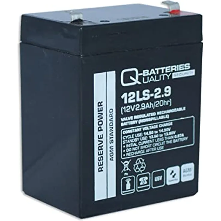 Q-Batteries 12LS-2.9 12V 2,9Ah Blei-Vlies Akku AGM VRLA