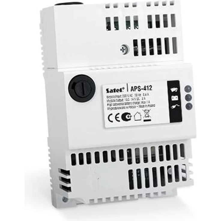 Satel APS-412, USV mit Input Betriebsspannung (min.): 10,5 V, Output Betriebsspannung (max.): 12 V, Stromstärke (maximal): 4 A, kompakt, grau – Bild 1