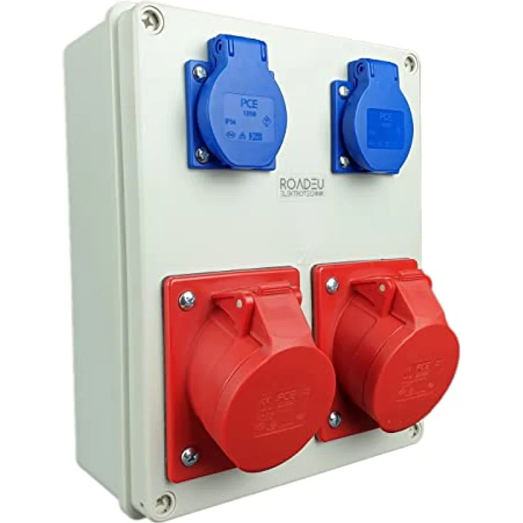RoadEu - Steckdosenverteiler - 2x CEE 16A Steckdose mit 2x Schuko 230V, IP44, Europäische Komponenten – Bild 4