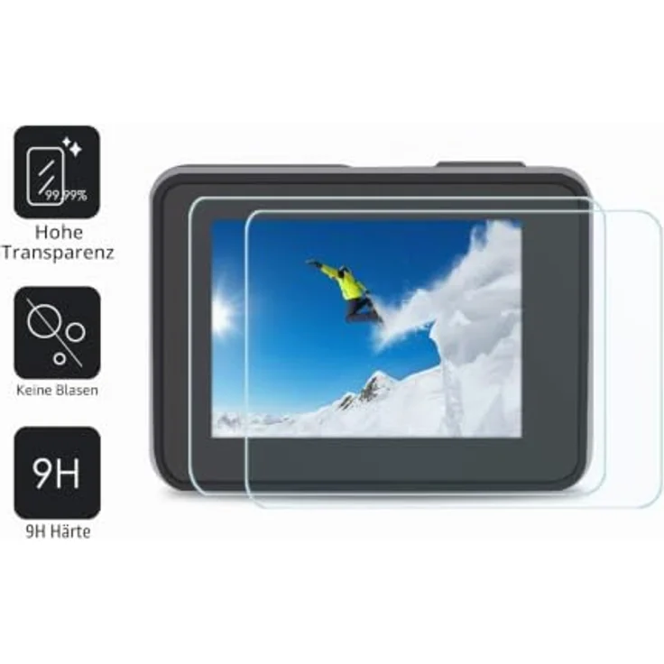FiTSTILL Displayschutzfolie für Go Pro Hero 8 Black, 6 PCS Set, gehärtetes Glas, 9H Härte, hohe Transparenz, einfache Installation – Bild 4