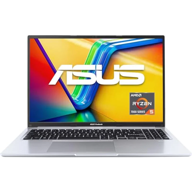 ASUS Vivobook 16, Notebook mit AMD Ryzen 5 7430U, 16 GB RAM, 512 GB SSD, 16 Zoll Full HD IPS-Display, Silber – Bild 1