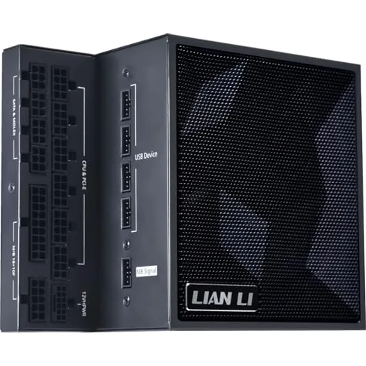 Lian Li Edge EG1000 PC Netzteil, 1000 Watt, PCIe 5.1, ATX 3.0 PSU | ATX 3.1, 80 PLUS Platinum, modular, mit Sleeved Cable Kit, 12VHPWR für NVIDIA RTX, leiser Lüfter, integrierter USB Hub - Schwarz - Preisvergleich
