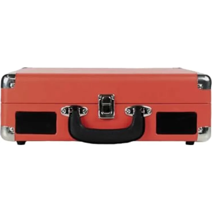 PRIXTON - Vintage Vinyl-Plattenspieler, Vinyl-Player und Musik-Player über Bluetooth und USB, 2 eingebaute Lautsprecher, Plattenspieler Koffer, Farbe Rot | VC400 – Bild 5