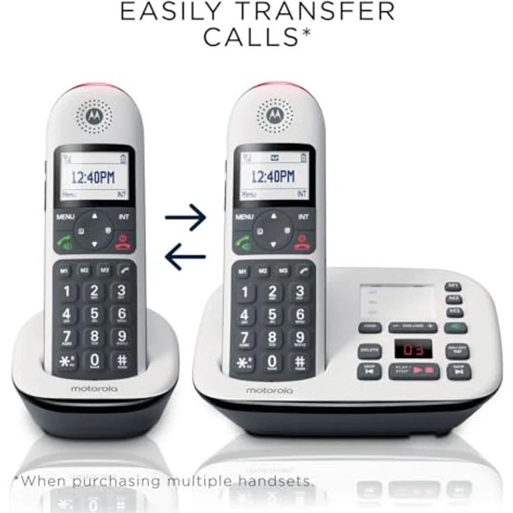 Motorola CD5011 Schnurloses DECT-Telefon mit großem 1,8-Zoll-Display, Anrufbeantworter und Hörgerätekompatibilität – Bild 2
