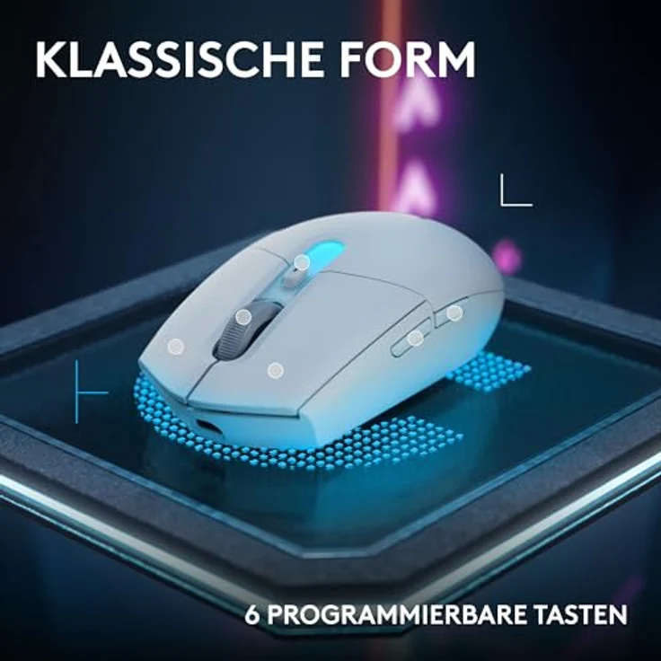 LOGITECH G305 X SUPERLIGHT Gaming-Maus, kabellos, HERO 44K-Sensor, 60 g, weiß, RGB-Beleuchtung – Bild 7