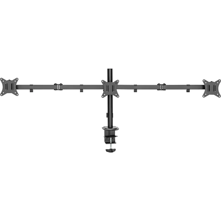 Deltaco ARM-0301-B, Monitor Halterung für Tisch, 27" Bildschirm, schwenkbar, Schwarz, mit Kabelmanagement und VESA-kompatibel