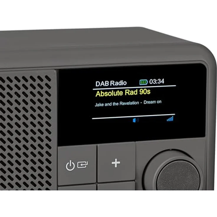MEDION S66822 Tragbares Mini DAB+ Radio mit Bluetooth (Akku, dimmbares Farbdisplay, Teleskopantenne, Sleeptimer, Wecker, Snooze, AUX, USB-C) grau – Bild 5