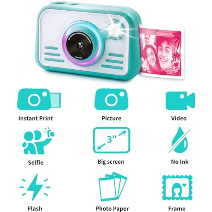 Canal Toys Photo Creator Instant Print Kamera 2.0, Digitalkamera mit Touchscreen, Flash, Ringlicht & Sofortdruck (Ohne Tinte) – Ideal für Fotos & Videos – Bild 5