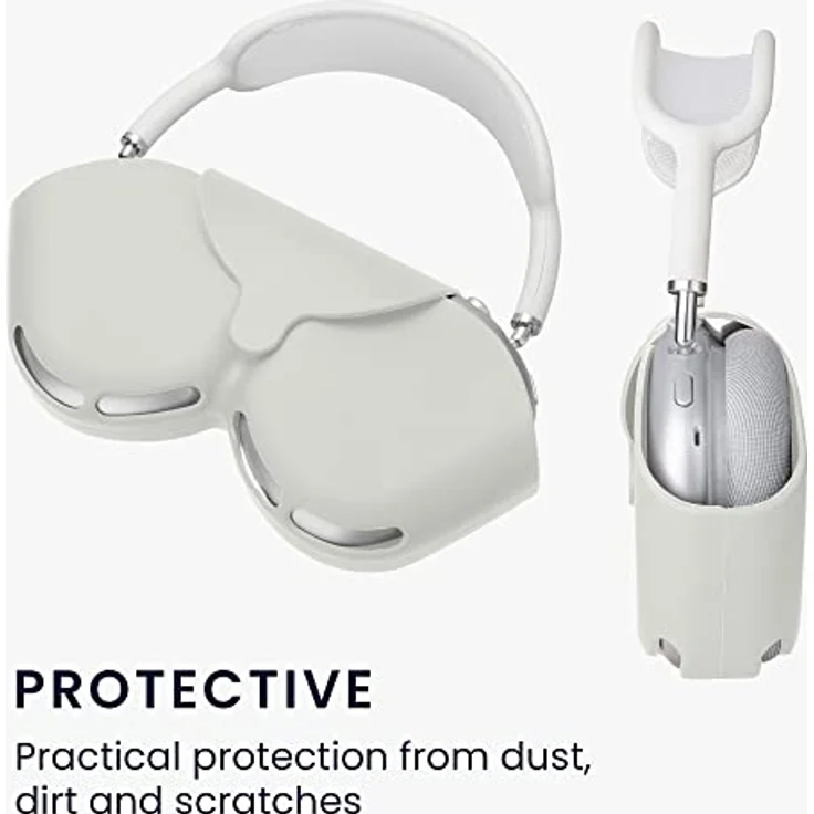 kwmobile Hülle kompatibel mit Apple Airpods Max Case - Schutztasche aus Silikon in Weiß – Bild 4