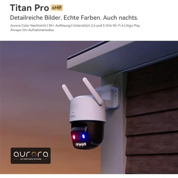 Imou WRL CAMERA 6MP TITAN PRO IPC-U7LP-6V0NE, Netzwerkkamera mit 3200 x 1800 Pixel, integrierten Mikrofon und PoE-Unterstützung, Schwarz – Bild 8