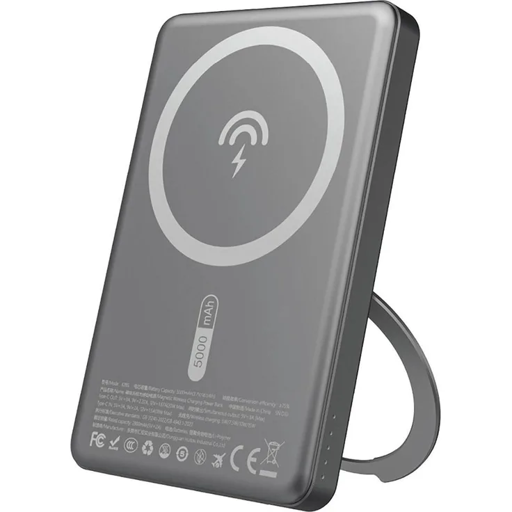 Dudao K28S, Powerbank mit MagSafe und Ladestation, 20W PD, 5000mAh, grau