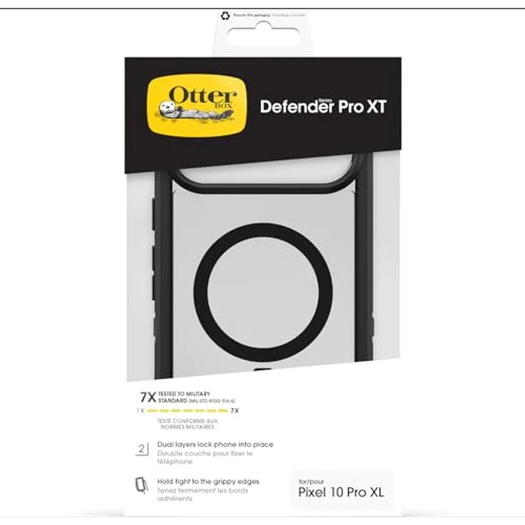 OtterBox Defender Pro XT Clear Magnets für Google Pixel 10 Pro XL, robuste Smartphone-Hülle in Schwarz und Transparent, Fallsicherheit bis 1,22 m – Bild 5