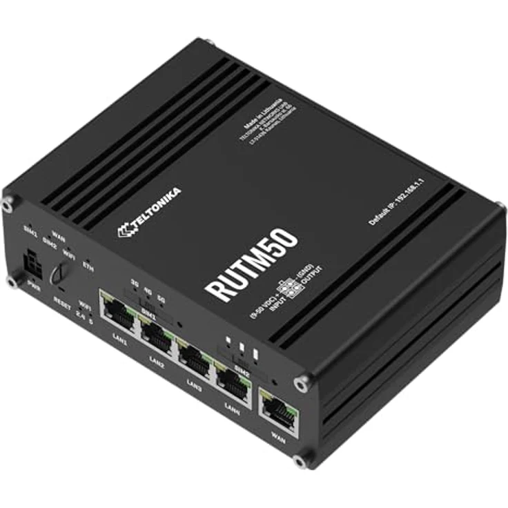 Teltonika RUTM50, Router mit Ethernet und Wi-Fi 5, Schwarz, sicher und flexibel montierbar – Bild 2