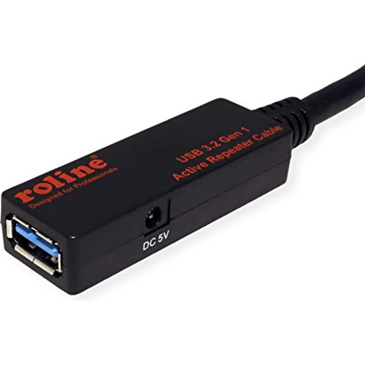 Roline USB3.2 Gen1 Aktives Repeater Kabel, 20 m, USB 3.2 Gen 1, schwarze Steckverbinder, maximale Datenrate 5 Gbit/s – Bild 4