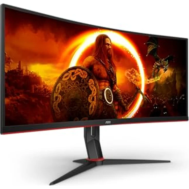 AOC Gaming CU34G2XP - 34 Zoll WQHD Curved Monitor, 180 Hz, FreeSync Prem., HDR400 (3440x1440, 1ms GtG, HDMI, DisplayPort, USB Hub) schwarz-rot – Bild 3