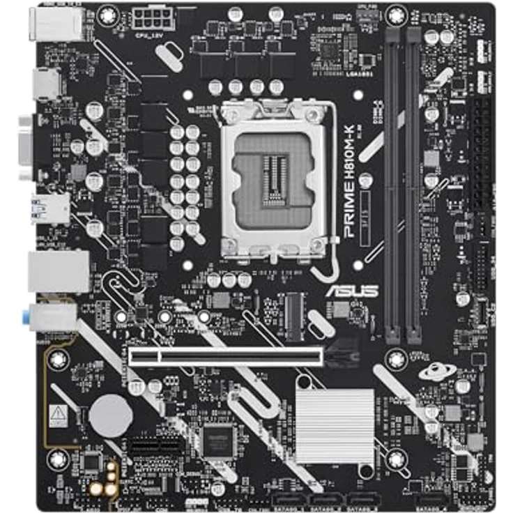 ASUS PRIME H810M-K, Intel H810 LGA1851 micro-ATX Mainboard mit DDR5 Steckplätzen, PCIe 4.0, HDMI, USB 5Gbps und Aura Sync – Bild 1