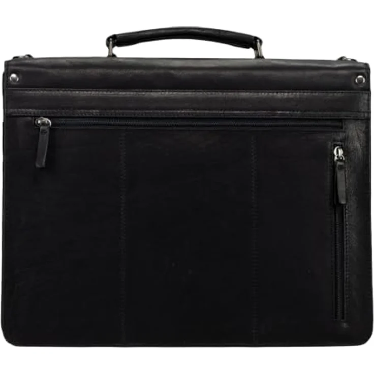 Jost Glasgow Aktentasche, Leder mit RFID-Schutz, 40 cm, schwarz, Laptopfach – Bild 3