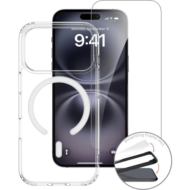 4smarts 3in1 Premium Starter Set für Apple iPhone 17 Pro, MagSafe-kompatibel, Schutzglas, robuste Hülle, USB-C 20W Schnellladegerät, Weiss