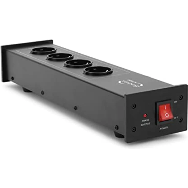 Dynavox HiFi-Steckdosenleiste X1000 - Netzfilter für ungetrübten Hörgenuss Mehrfachsteckdose 4-fach, Phasen-LED, 4x gefiltert inkl. Kaltgerätenetzkabel – Bild 2