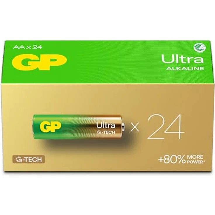 GP Batteries Ultra Alkaline GP15AU AA Einwegbatterie, 24er Pack, 1,5 V, leistungsstark und auslaufsicher