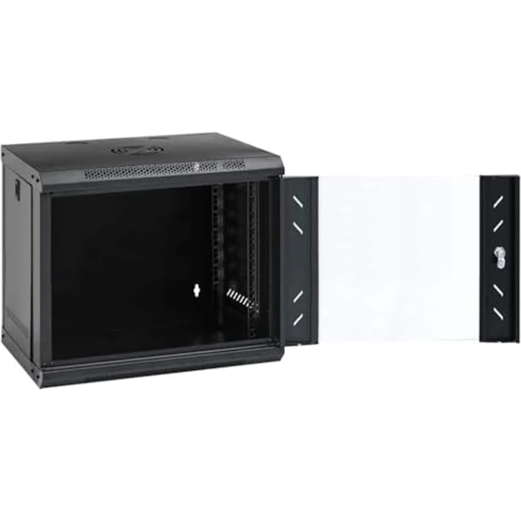 vidaXL Netzwerkschrank, Stahl-Network-Schrank mit Speicher, Schwarz, 53 x 45 x 45 cm – Bild 9
