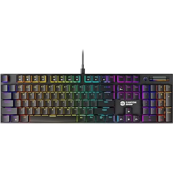 CANYON Cometstrike GK-55, Kabelgebundene Gaming-Tastatur mit Hochwertigen Mechanischen Tasten, Schwarz