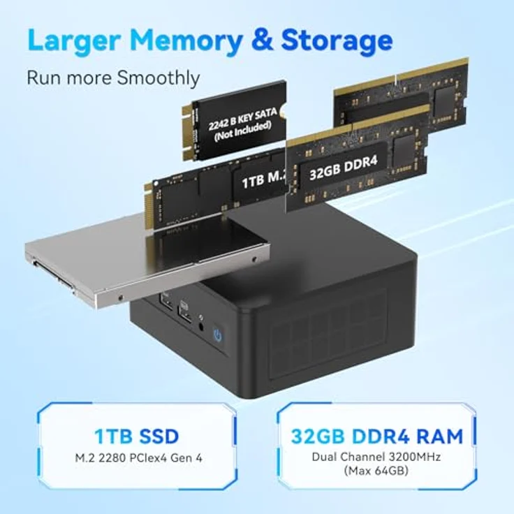 MSI Cubi NUC 13MQ-070PL, Mini-PC mit Intel Core i7-1365U, 16 GB DDR5 RAM, 1 TB SSD, Windows 11 Pro, EU Plug 220V – Bild 5
