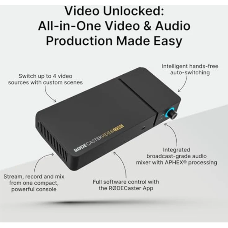 Rode Rodecaster Video Core Konsole für Audio-Video-Produktion, All-in-One-System mit Octa-Core-CPU, 3x Full-HD HDMI-Eingängen und Neutrik-Kombibuchsen – Bild 4
