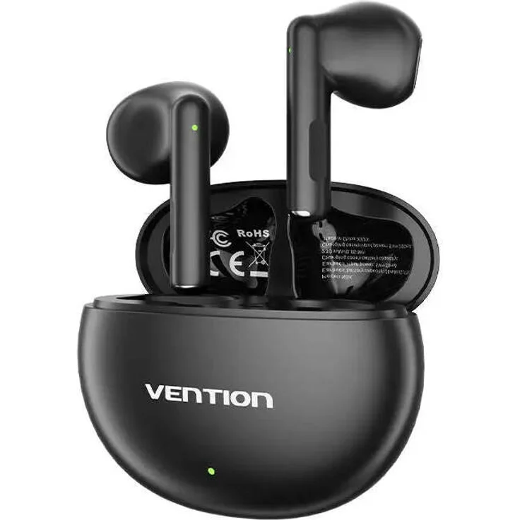 Vention NBKB0 Earbuds Elf E06, Kabellose Kopfhörer mit Bluetooth 5.3, 6 Stunden Akkulaufzeit, IPX4, Schwarz