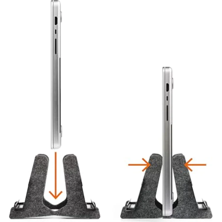 Durable Laptop Ständer Vertical Effect aus PET-Filz, anthrazit, 508058, mit Handy/Tablet Ablage – Bild 3