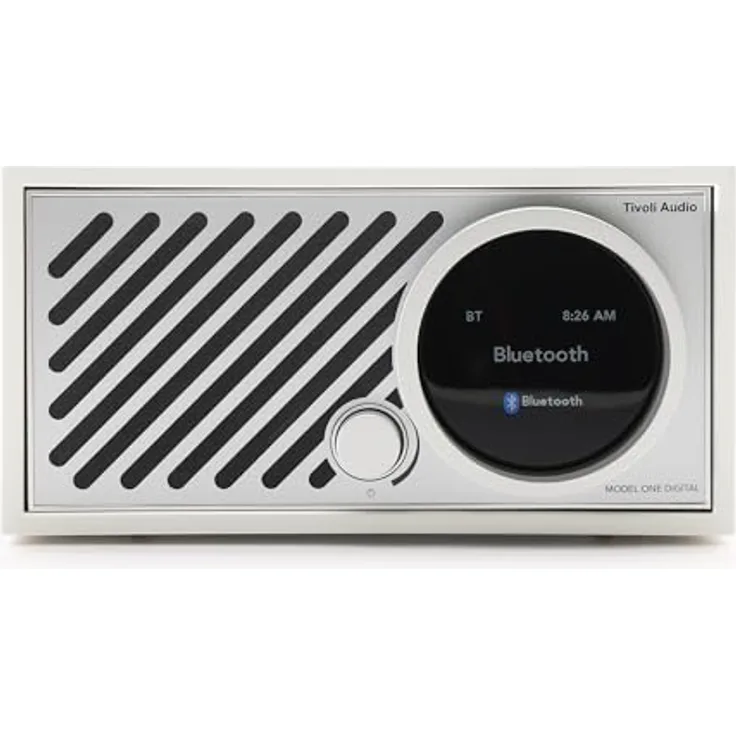 Tivoli Audio Model ONE Digital + Gen3, Wi-Fi/Bluetooth-Radio mit DAB/DAB+/FM Empfang, 20 W Leistung, Weiß/Silber