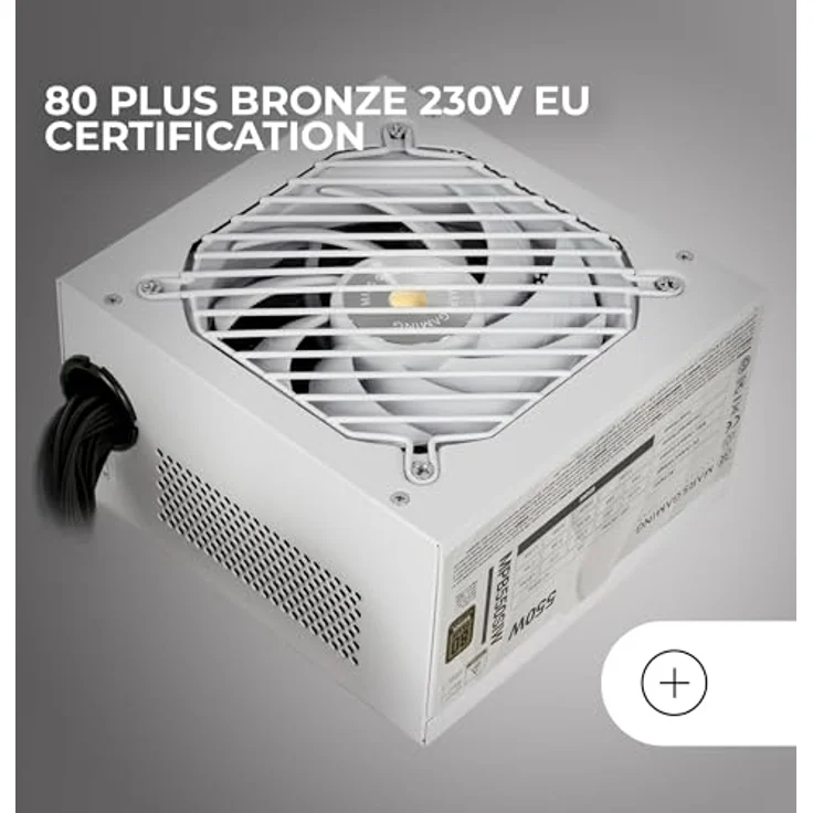Mars Gaming MPB550SI, ATX-Netzteil 550W, 80Plus Bronze, 90% Effizienz, 7 Jahre Garantie, AI2-RPM-Technologie, weiß – Bild 5