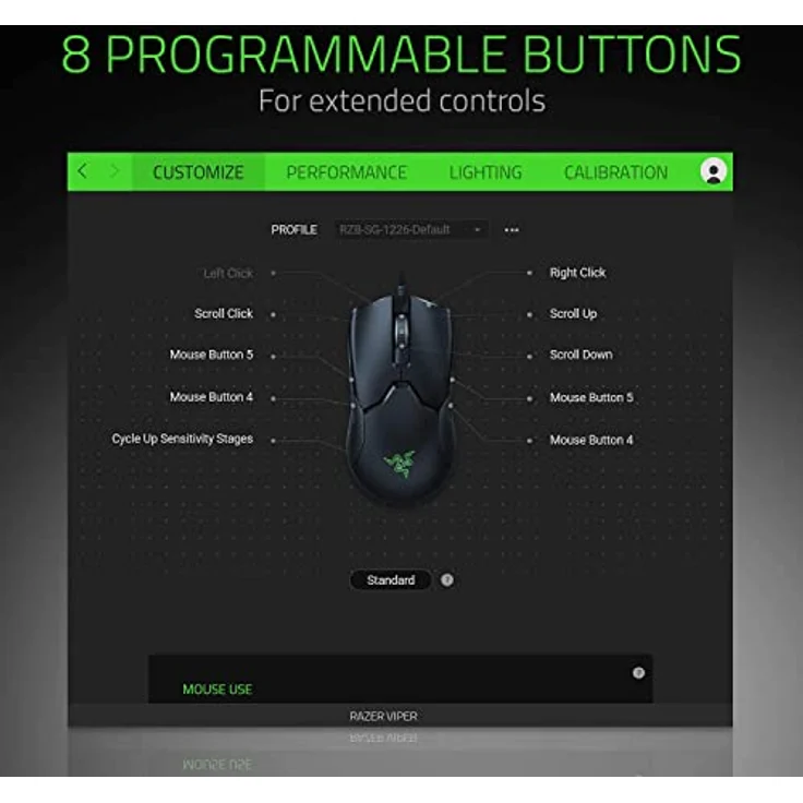 Razer Viper - Light Esports Gaming Mouse (Leichte beidhändige Gamer Maus mit 69g Gewicht, Speedflex-Kabel, optischer 5G Sensor, integrierter DPI-Speicher und RGB Chroma Beleuchtung) – Bild 6