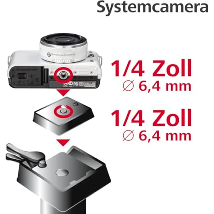 Hama Schnellkupplungsplatte für Stative der Serien Star 55-63-Action 165 3D-Gamma 153, 1-4-Zoll-Gewinde, schwarz – Bild 4