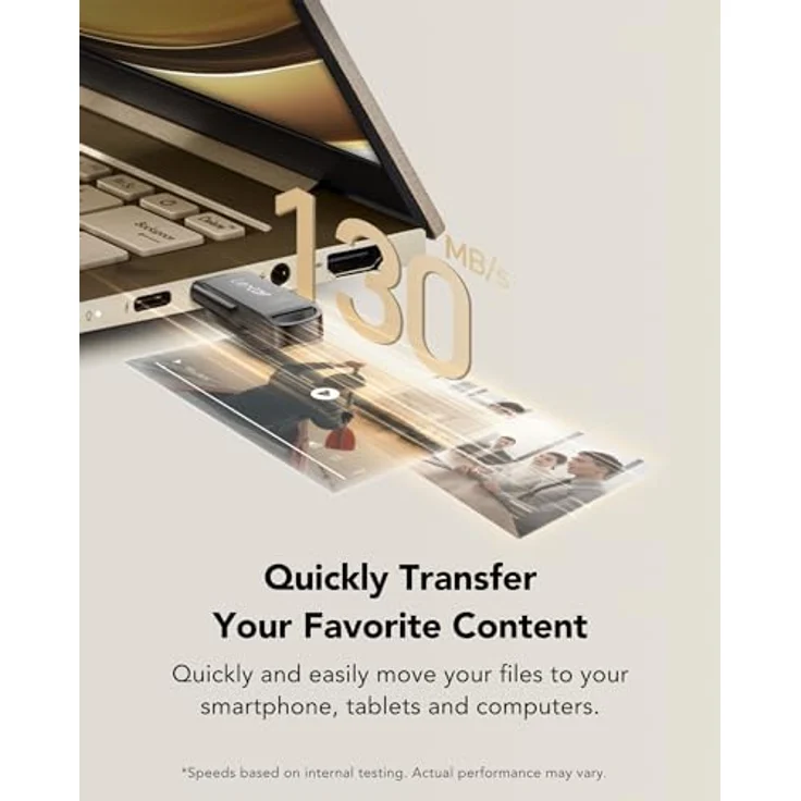 Lexar MEMORY DRIVE FLASH USB3.1 256G/D400 LJDD400256G-BNQNG (256 GB, USB C), USB Stick, Grau – Bild 3