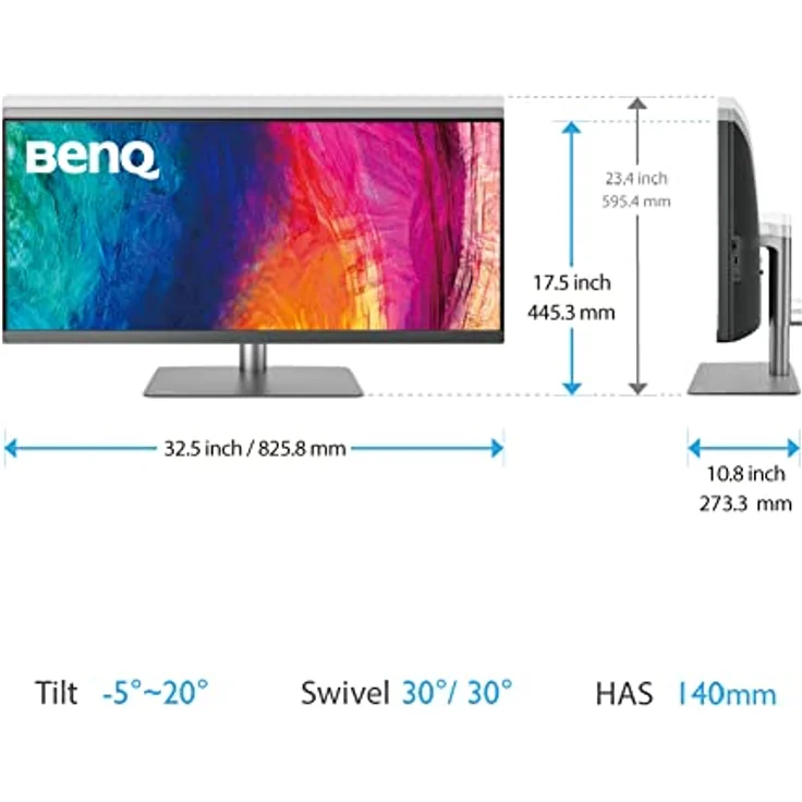BenQ PD3420Q - 34 Zoll, UWQHD (3440 x 1440 Pixel), IPS-Panel, 60Hz, 5ms, 400cd-m² (9H.LJHLB.QBE) – Bild 6