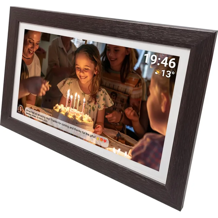 Denver PFF-1542 15,6'' digitaler Bilderrahmen Holz dunkel (15.60", 1920 x 1080 Pixel), Digitaler Bilderrahmen, Braun